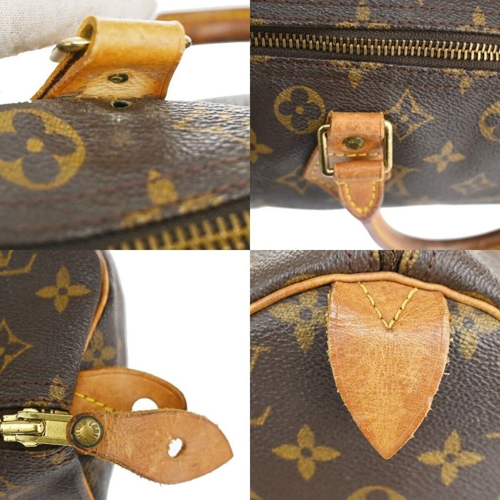 Authentic LOUIS VUITTON Speedy 30 Travel Hand Bag Monogram Leather Brown - Picture 9 of 16